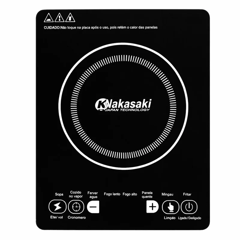 Cooktop de Indução Portátil Painel de Vidro 2300W 110V