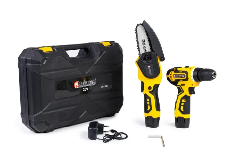 Kit Parafusadeira & Mini Motosserra Bateria 25V