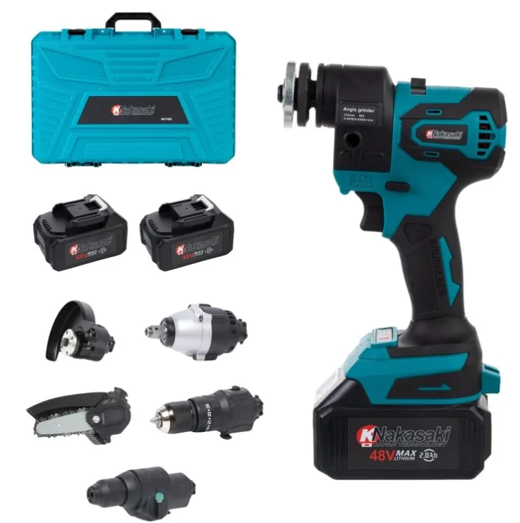 Kit Multiferramentas 5 em 1 2 Baterias 48V Azul